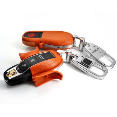 

Car Key Case Keychain For Porsche MacanCayennePanamera Plug-in Car Key Cover Shell Top Layer Leather Car Accessories