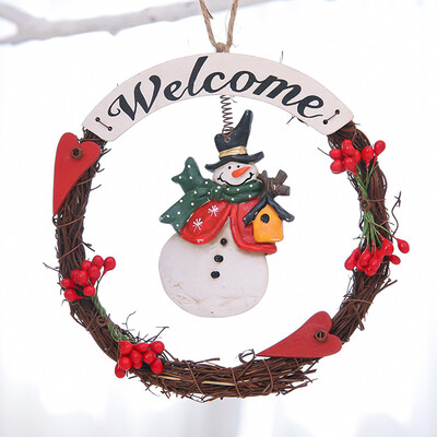 

Gobestart Christmas Doll Wreath Ornament Snowman Pendant Ornament Ceramic Christmas Toy