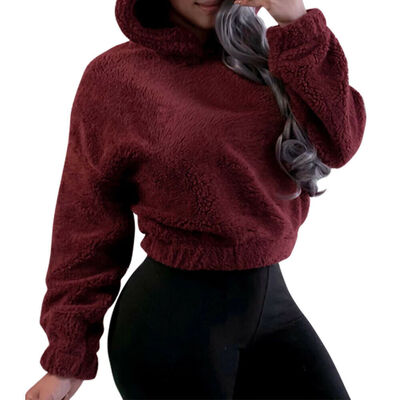 

Women Long Sleeve Fleece Fur Jacket Outerwear Top Winter Warm Hooded Fluffy Coat