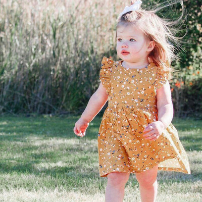 

Toddler Baby Girls Sleeveless Floral Print DressHeadband Outfits Sets