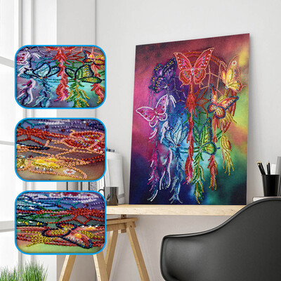 

Gobestart Special Shaped Diamond Painting DIY 5D Partial Drill Cross Stitch Kits Crystal R
