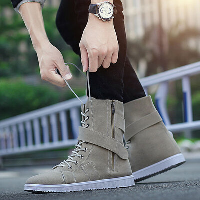 

Summer high mens boots British wind casual shoes mens shoes personality in the plus velvet warm cotton shoes youth summer shoes