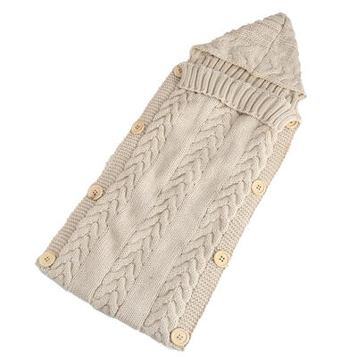 

Cute Baby Knitted Sleeping Bag Infant Swaddle Wrap Newborn Stroller Blanket