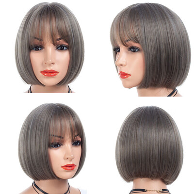 

〖Follure〗Fashion Fiber Full End Short Bob Cosplay Party Dailylife Wigs for Black Women