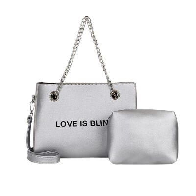 

2pcsset Fashion Women Chain Tote Shoulder Bags PU Handbag Crossbody Bag