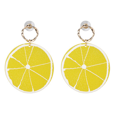 

2019 Ethnic Summer Korean Fruit Statement Dangle Earrings Girl Cute Avocado Starwberry Watermelon Drop Earrings For Women