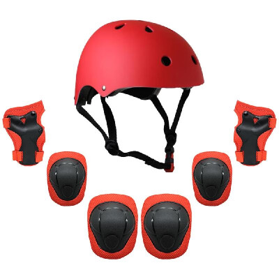 

Kids 7 in 1 Helmet&Pads Set Adjustable Kids Knee Pads Elbow Pads Wrist Guards for Scooter Skateboard Roller Skating Cycling