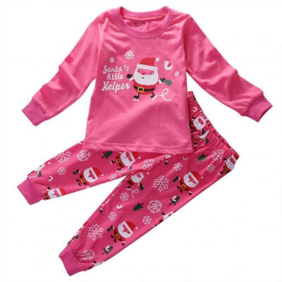 

Xmas Santa Claus Baby Kids Boys Girls Nightwear Sleepwear Christmas Outfits Set Clothes