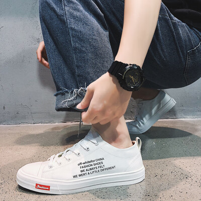 

Summer Korean fashion mens shoes casual canvas shoes autumn cloth shoes black flat-soled shoes