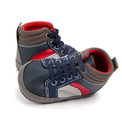 

Arrival High Top Sneakers Baby Boys Shoesborn Infant Solid Pu Leather Soft Sole No-slip First Walker Toddler Crib Shoe
