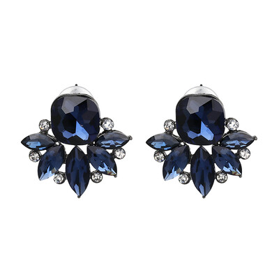 

JURAN New Design Trendy Jewelry Gold Fish Shape Crystal Earring Sweety Pink Stud Earrings For Women Bijoux Factory Price