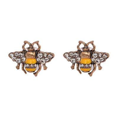 

2019 new arrival Bee crystal earrings party jewelry accessories cute pearl statement insect stud earrings for women