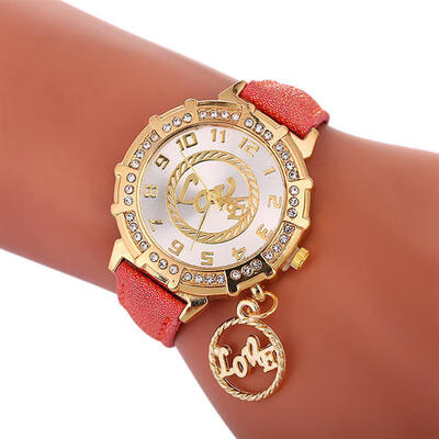 

Fashion Pendant Watch WomenS Leather Strap Stainless Steel Analog Quartz Wristwatch Gold Diamond Watches Relogio Feminino