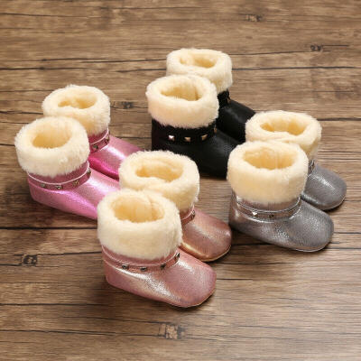 

Newborn Baby Girl Toddler Fur Snow Boots Soft Sole Crib Shoes Booties Prewalker 0-18M