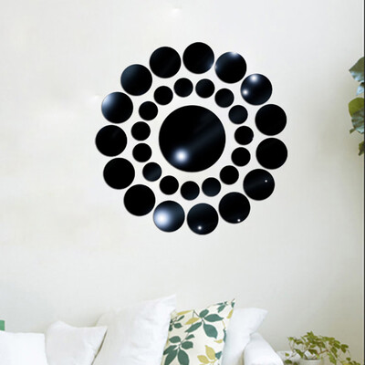 

〖Follure〗31X Round Mirror Wall Sticker Acrylic Surface Decal Home Room DIY Art Decor BK