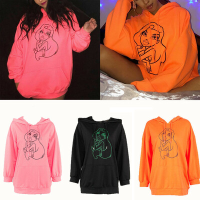 

Women Casual Oversized Long Sleeve Hooded Sweatshirt Fuzzy Hoodie Pullover Tops