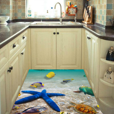 

3D Bathroom Floor Beach Stone Kids Rooms Wall Sticker Home Decor