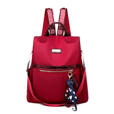 

Solid Color Waterproof Travel Backpacks Women Anti-theft Shoulder Knapsack