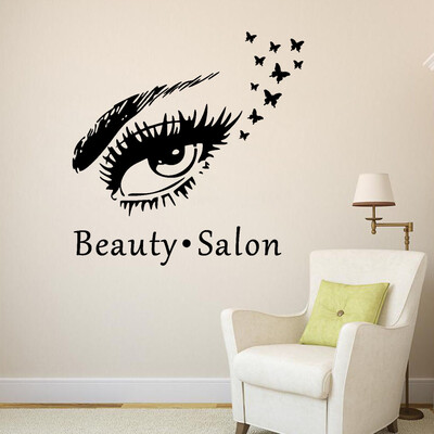 

〖Follure〗Beauty Salon Eyes Silhouette Wall Sticker Decals Home Decor