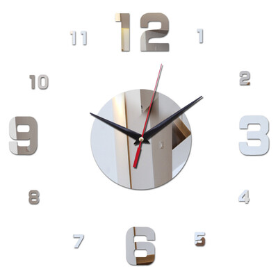 

Tuwaga Number 3D Acrylic Mirror Wall Clock DIY Wall Stickers Modern Clocks Home Decor Multi-color