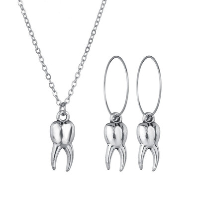 

Vintage Earrings Necklace Set Lady Personality Charm Fashion Jewelry Set Silver Moon Star Owl Necklace Punk Mens Jewelry