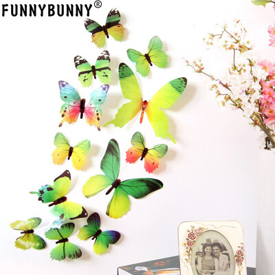 

FUNNYBUNNY 12pcs Removable 3D Butterfly Wall Stickers Decals DIY Wall art Decor Home Wall Decoration Sticker Mural