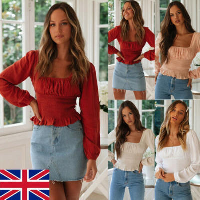 

Womens Slim Long Sleeve T-Shirt Crop Tank Top Long Sleeve Cropped Tops UK