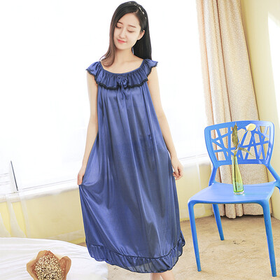 

Womens Dress Free Size Maxi Loose Nightdress Solid Dress Lingerie Casual
