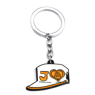 

Anime JOJOS BIZARRE ADVENTURE Keychain Necklace Metal Hat Logo Necklace Pendant Keychain Jewelry Gift