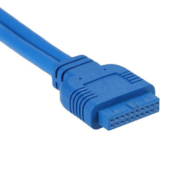 

USB 30 Front Panel Hub 2 Port Expansion Bay 20 Pin to USB30 60cm Bracket Adapter Cable for PC Desktop 25" Floppy Bay