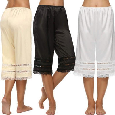 

New Fashion Women Lingerie Satin Pettipants Snip-it Culottes Slips Bloomers Black White Yellow
