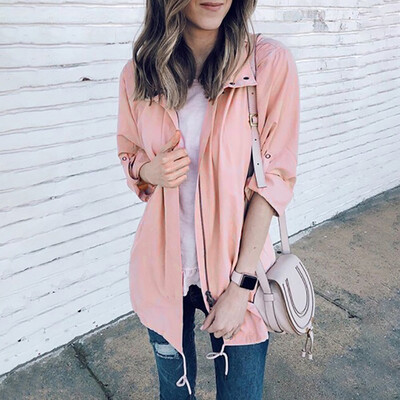 

Roseonmyhand Womens Ladies Cardigan Solid Long Sleeve Pocket Coat Outerwear Trench Coat