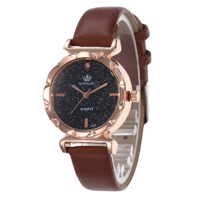 

Summer new diamond-studded star scale leather men&women watch student fashion watch