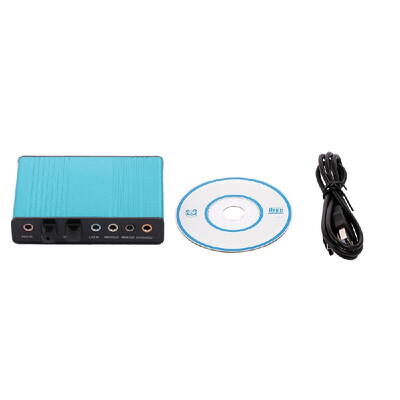 

External Sound Card Channel 5171 USB20 Optical Audio Sound Adapter for PC LaptopBlue