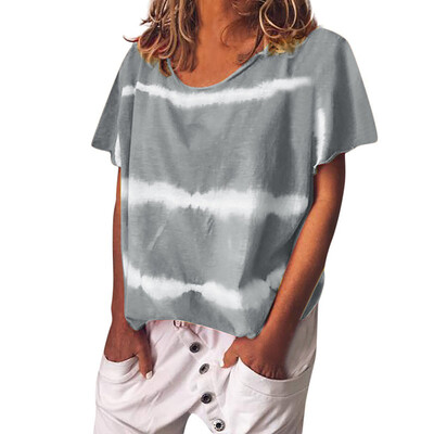 

Womens Summer Short Sleeve Plus Size Round Neck Casual Beach T-Shirt Tops Blouse