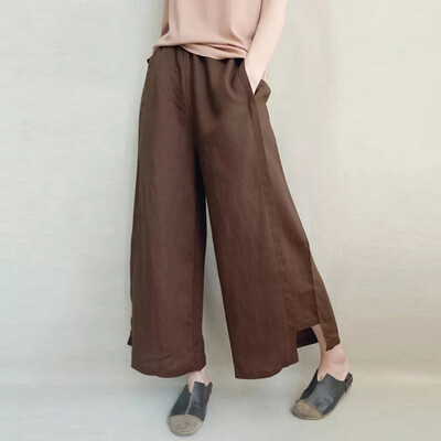 

Womens Wide Leg Baggy Solid Casual Harem Flare Loose Pants Plus Size Trousers