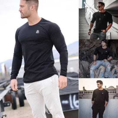 

Men&39s Slim Fit O-Neck Long Sleeve T-shirt Muscle Casual Tee Shirts Tops Blouse