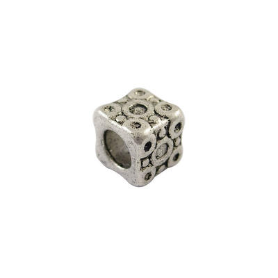 

Alloy European Beads Lead Free&Cadmium Free Antique Silver Cube Size about 11mm long 11mm wide 10mm thick hole 65mm