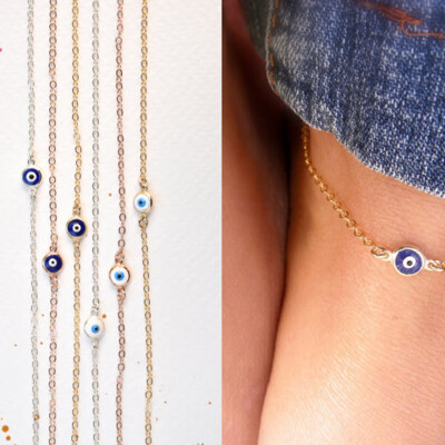 

AliExpress source foot jewelry alloy plating anklet evil blue eye anklet simple ladies anklet