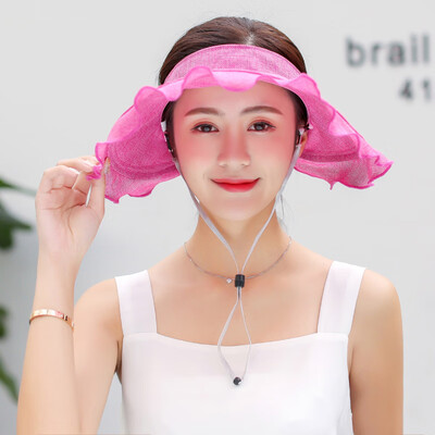 

Sunshade-cap female summer sun-shading&sun-proof folding bicycle cap large-way anti-ultraviolet hollow-top solar cap