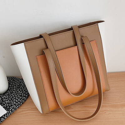 

Small bag womens bag new 2019 simple impingement color handbag large capacity single shoulder bag Totter large bag single should