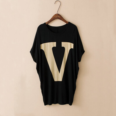 

10 Kinds Of 2 Color Modal Casual Letters Animal Print Round Neck Bat Shirt Female T-shirt Blouse 3