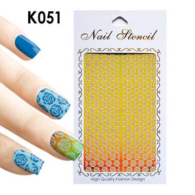 

〖Follure〗1Pc Irregular Hollow Nail Art Vinyls Stencil Stickers Manicure