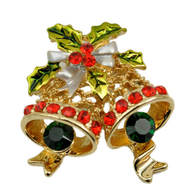 

Fashion Christmas Boots Brooch New Year Santa Claus Shoes Carriage Rhinestone Brooch Jewelry For Christmas Color Stone Brooch