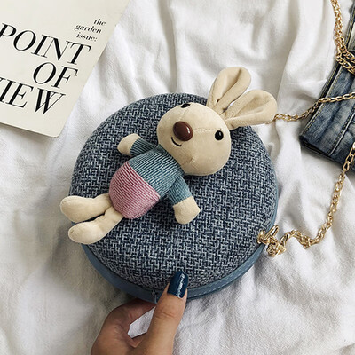 

Net red small round bag 2019 new cute cartoon shoulder chain bag Korean Joker girl messenger bag