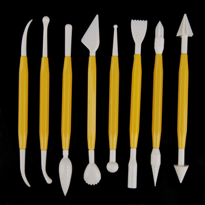 

8 Pcs Plastic Pottery Clay Sculpture Tool Rod with Irregular Shape Edge