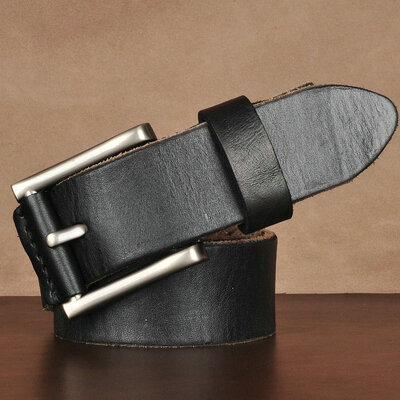 

Mens leather belt retro simple handmade top layer washed leather belt mens leather soft