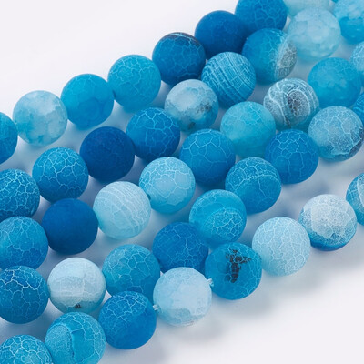 

Natural Crackle Agate Beads Strands Dyed Round Grade A CornflowerBlue 10mm Hole 1mm about 39pcsstrand 149"