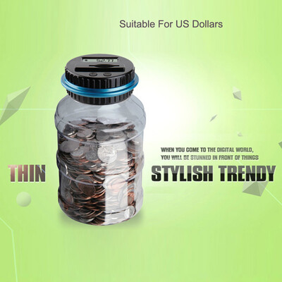 

〖Follure〗Digital Coin Bank Savings Jar by Digital Energy Clear Jar with LCD Display