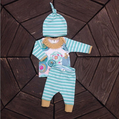 

3pcs Outfits Set Newborn Toddler Infant Kids Baby Boy Clothes Romper TopsPants